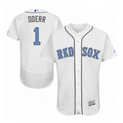 Mens Majestic Boston Red Sox 1 Bobby Doerr Authentic White 2016 Fathers Day Fashion Flex Base MLB Jersey