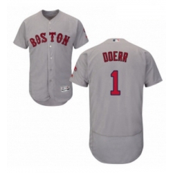 Mens Majestic Boston Red Sox 1 Bobby Doerr Grey Road Flex Base Authentic Collection MLB Jersey