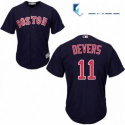 Mens Majestic Boston Red Sox 11 Rafael Devers Replica Navy Blue Alternate Road Cool Base MLB Jersey 