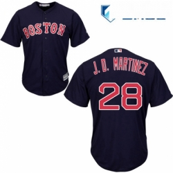 Mens Majestic Boston Red Sox 28 J D Martinez Replica Navy Blue Alternate Road Cool Base MLB Jersey 