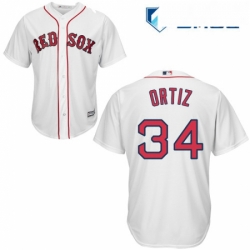 Mens Majestic Boston Red Sox 34 David Ortiz Replica White Home Cool Base MLB Jersey