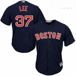 Mens Majestic Boston Red Sox 37 Bill Lee Replica Navy Blue Alternate Road Cool Base MLB Jersey