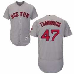 Mens Majestic Boston Red Sox 47 Tyler Thornburg Grey Flexbase Authentic Collection MLB Jersey