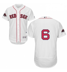 Mens Majestic Boston Red Sox 6 Johnny Pesky White Home Flex Base Authentic Collection 2018 World Series Jersey