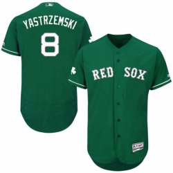 Mens Majestic Boston Red Sox 8 Carl Yastrzemski Green Celtic Flexbase Authentic Collection MLB Jersey