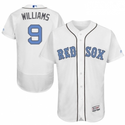 Mens Majestic Boston Red Sox 9 Ted Williams Authentic White 2016 Fathers Day Fashion Flex Base MLB Jersey