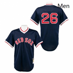 Mens Mitchell and Ness 1991 Boston Red Sox 26 Wade Boggs Authentic Navy Blue Throwback MLB Jersey