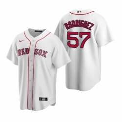 Mens Nike Boston Red Sox 57 Eduardo Rodriguez White Home Stitched Baseball Jersey