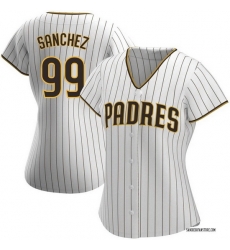 Women Padres 99 Gary Sanchez White Nike Jersey