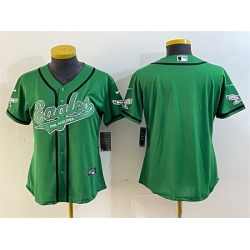 Women Philadelphia Eagles 0 D u2019andre Swift Green Cool Base Stitched Baseball Jersey 28Run Small 29