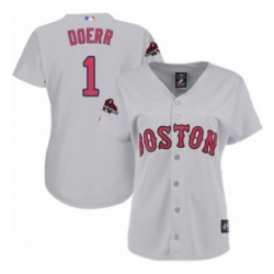 Womens Majestic Boston Red Sox 1 Bobby Doerr Authentic Grey Road 2018 World Series Champions MLB Jersey