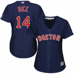 Womens Majestic Boston Red Sox 14 Jim Rice Replica Navy Blue Alternate Road MLB Jersey