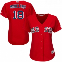 Womens Majestic Boston Red Sox 18 Mitch Moreland Authentic Red Alternate Home MLB Jersey