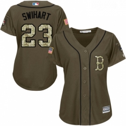 Womens Majestic Boston Red Sox 23 Blake Swihart Authentic Green Salute to Service MLB Jersey