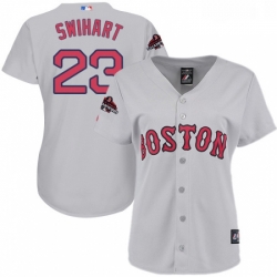 Womens Majestic Boston Red Sox 23 Blake Swihart Authentic Grey Road 2018 World Series Champions MLB Jersey