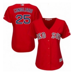 Womens Majestic Boston Red Sox 25 Tony Conigliaro Authentic Red Alternate Home MLB Jersey 