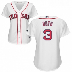 Womens Majestic Boston Red Sox 3 Babe Ruth Authentic White Home MLB Jersey