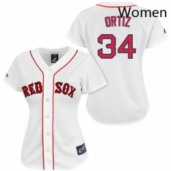 Womens Majestic Boston Red Sox 34 David Ortiz Authentic White MLB Jersey