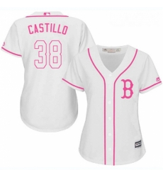 Womens Majestic Boston Red Sox 38 Rusney Castillo Replica White Fashion MLB Jersey