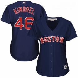 Womens Majestic Boston Red Sox 46 Craig Kimbrel Replica Navy Blue Alternate Road MLB Jersey