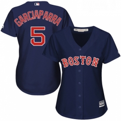 Womens Majestic Boston Red Sox 5 Nomar Garciaparra Replica Navy Blue Alternate Road MLB Jersey