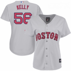 Womens Majestic Boston Red Sox 56 Joe Kelly Authentic Grey Road MLB Jersey