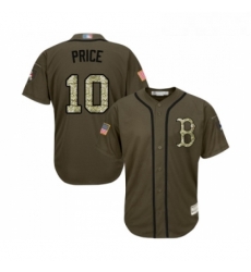 Youth Boston Red Sox 10 David Price Authentic Green Salute to Service Baseball Jersey