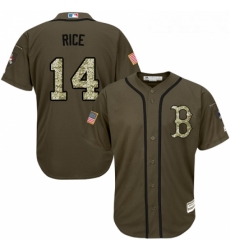 Youth Majestic Boston Red Sox 14 Jim Rice Replica Green Salute to Service MLB Jersey