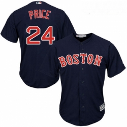 Youth Majestic Boston Red Sox 24 David Price Replica Navy Blue Alternate Road Cool Base MLB Jersey