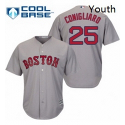 Youth Majestic Boston Red Sox 25 Tony Conigliaro Authentic Grey Road Cool Base MLB Jersey 