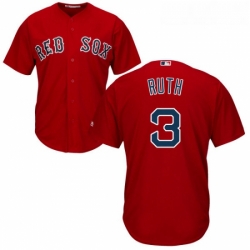 Youth Majestic Boston Red Sox 3 Babe Ruth Authentic Red Alternate Home Cool Base MLB Jersey