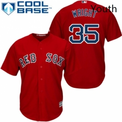 Youth Majestic Boston Red Sox 35 Steven Wright Replica Red Alternate Home Cool Base MLB Jersey