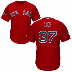 Youth Majestic Boston Red Sox 37 Bill Lee Authentic Red Alternate Home Cool Base 2018 World Series Champions MLB Jersey