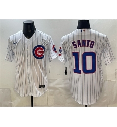 Men Chicago Cubs 10 Ron Santo White Cool Base Stitched Baseball Jersey Men Chicago Cubs 10 Ron Santo White Cool Base Stitched Baseball Jersey