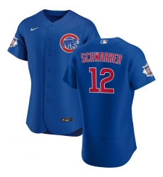 Men Chicago Cubs 12 Kyle Schwarber Men Nike Royal Alternate 2020 Flex Base Player Jersey