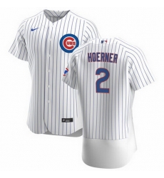 Men Chicago Cubs 2 Nico Hoerner White Flex Base Stitched jersey