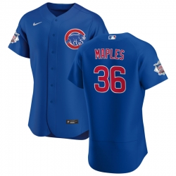 Men Chicago Cubs 36 Dillon Maples Men Nike Royal Alternate 2020 Flex Base Player Jersey