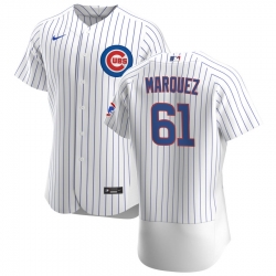 Men Chicago Cubs 61 Brailyn Marquez Men Nike White Home 2020 Flex Base Player Jersey