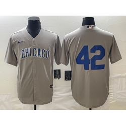 Men's Chicago Cubs #42 Bruce Sutter Gray Stitched Cool Base Nike Jersey