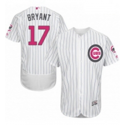 Mens Majestic Chicago Cubs 17 Kris Bryant Authentic White 2016 Mothers Day Fashion Flex Base MLB Jersey