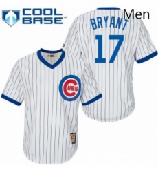 Mens Majestic Chicago Cubs 17 Kris Bryant Authentic White Home Cooperstown MLB Jersey