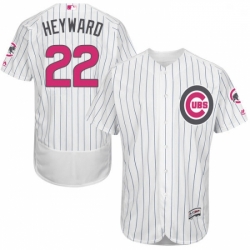 Mens Majestic Chicago Cubs 22 Jason Heyward Authentic White 2016 Mothers Day Fashion Flex Base MLB Jersey