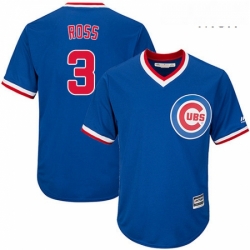 Mens Majestic Chicago Cubs 3 David Ross Replica Royal Blue Cooperstown Cool Base MLB Jersey