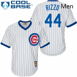 Mens Majestic Chicago Cubs 44 Anthony Rizzo Authentic White Home Cooperstown MLB Jersey