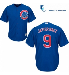 Mens Majestic Chicago Cubs 9 Javier Baez Replica Royal Blue Alternate Cool Base MLB Jersey