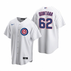 Mens Nike Chicago Cubs 62 Jose Quintana White Home Stitched Baseball Jersey