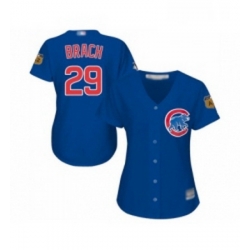 Womens Chicago Cubs 29 Brad Brach Authentic Royal Blue Alternate Baseball Jersey 