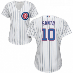 Womens Majestic Chicago Cubs 10 Ron Santo Authentic White Home Cool Base MLB Jersey