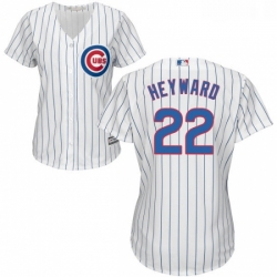 Womens Majestic Chicago Cubs 22 Jason Heyward Authentic White Home Cool Base MLB Jersey