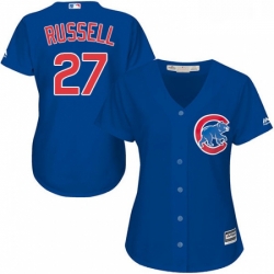 Womens Majestic Chicago Cubs 27 Addison Russell Replica Royal Blue Alternate MLB Jersey